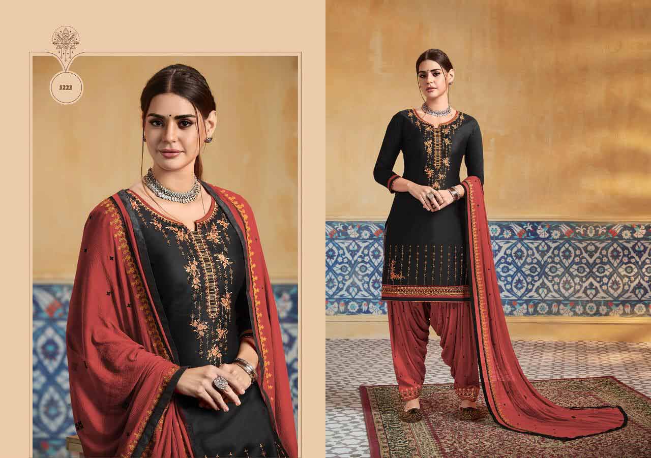 Patiala House Vol-74 Kessi Satin Dress Materials Patiala House Vol-74 Kessi Satin Dress Materials